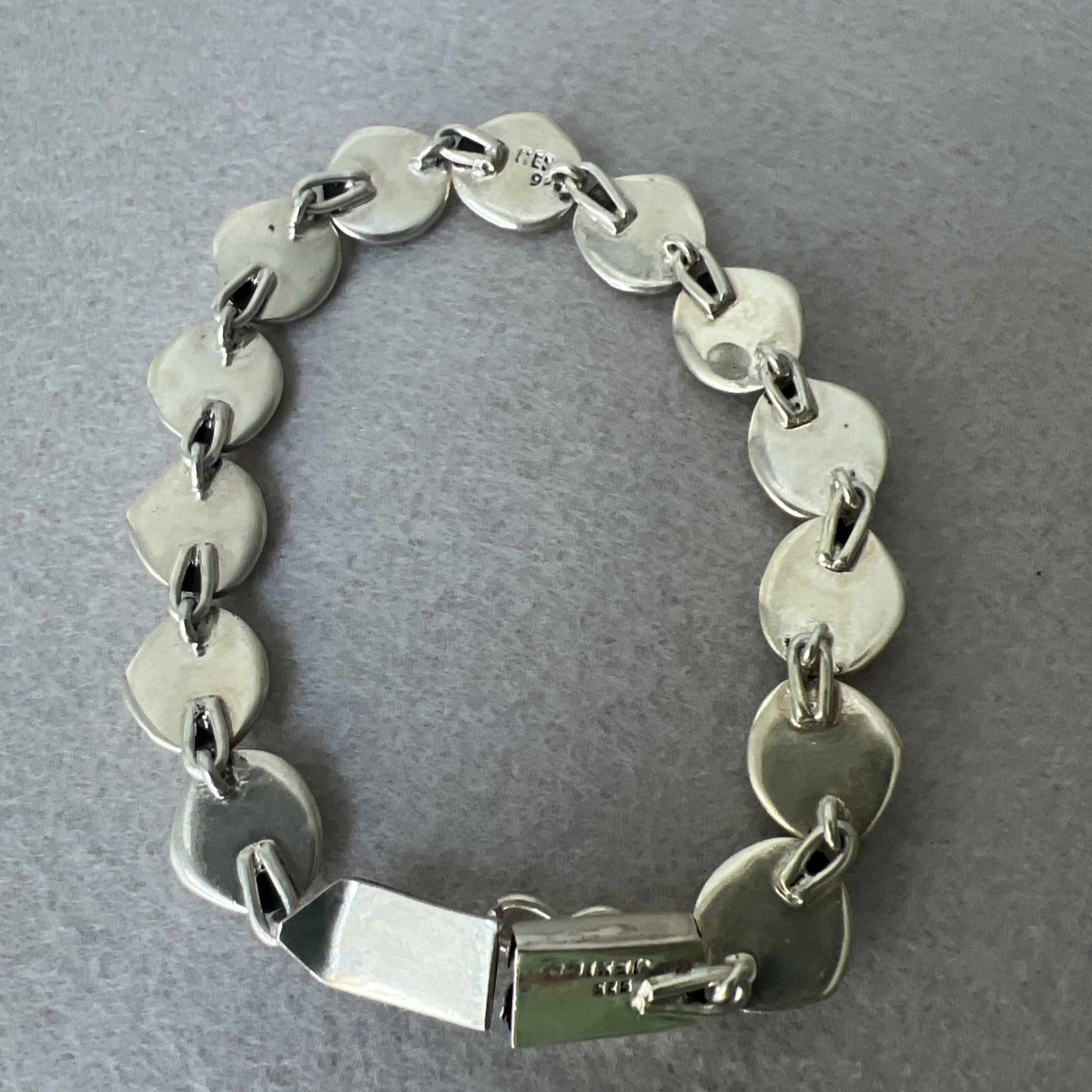 Vintage Solid Sterling Silver Clam Shell Bracelet… - image 6