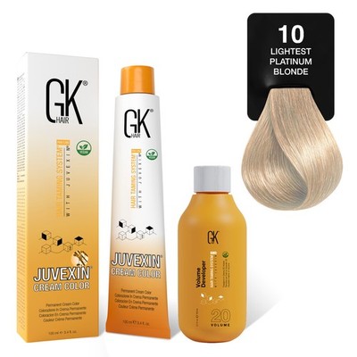 GK Hair Cream Hair Color 100ml with 20 Vol Developer 150ml Color Kit
