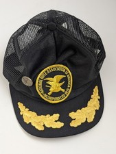 Vintage NRA Trucker Hat Made in USA Scrambled Eggs Mesh Back with Lapel Pin