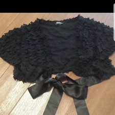 Epolene Black Frill Bolero for Weddings Parties - Free Size