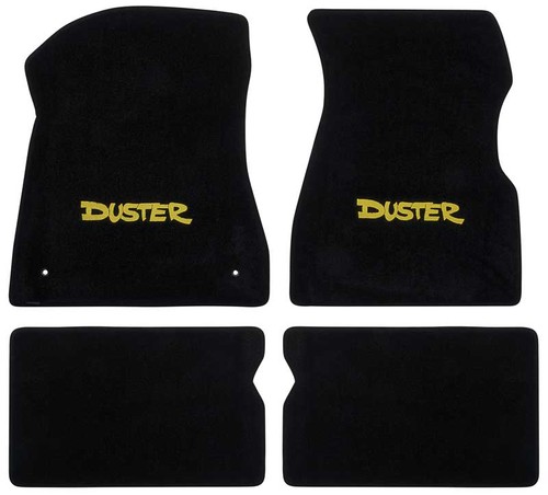 1970-76 Mopar - Ultimat Duster Logo Floor Mats - Black Mat with Yellow Logo (4 - Picture 2 of 2