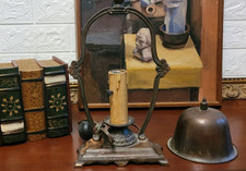 Delite Cast Iron Candlestick Lamp Arts & Crafts Mission Desk Light Antique