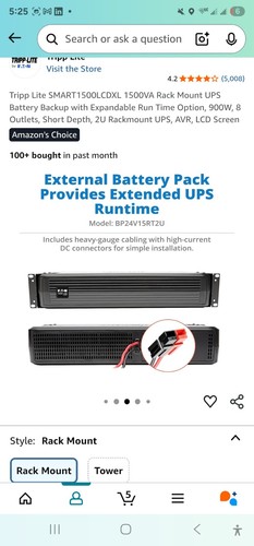 Tripp Lite SMART1500LCDXL UPS 1500va Expandable , 2u - 第 3/4 張圖片