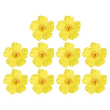 10Pcs Hawaiian Hibiscus Flowers Foam Artificial Flowers Hair Clip Yellow