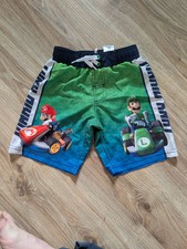 Mario Kart Boys Swim Shorts Blue Size 4
