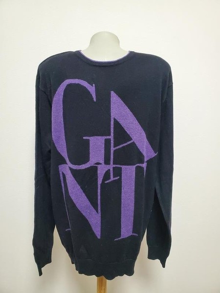 Men Gant Sweater Black Knit 40 /L / 48