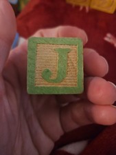 Vintage Wooden Alphabet Block Letter Child Toy Decor ABC Block
