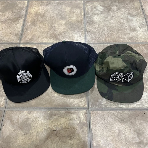 RARE Chapeau résille snapback diable suprême années 90 vintage made in USA lot Monte Carlo