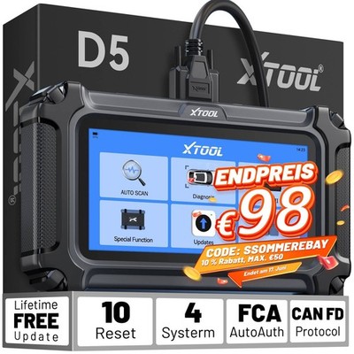 USED XTOOL D5 OBD2 Diagnosegerät Diagnosewerkzeug Codeleser CAN FD, FCA AutoAuth