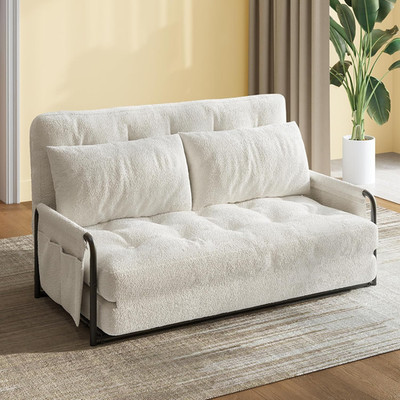 Adjustable Futon Sofa Bed & Bean Bag Chair - Beige Floor Couch for Adults