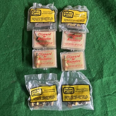 Lot of 8 Clippard Minimatic Comp. 2x 5000-2 Clamps, 2x TV-2S, 2x MAV-3, 2x R-111