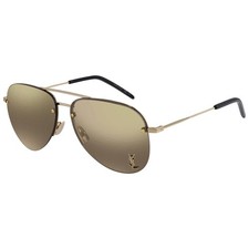 Saint Laurent Bronze Mirror Pilot Unisex Sunglasses SL CLASSIC 11 M 004 59