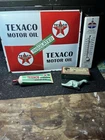 Texaco/ standard /sinclair motor oil Lube vintage gas pump porcelain sign therm