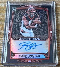 RODNEY ANDERSON 2018 Panini Obsidian ORANGE ETCH AUTO AUTOGRAPH RC ROOKIE #75/75