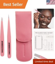 Tea Rose Stainless Steel Tweezer Set - Petite for Precision Grooming