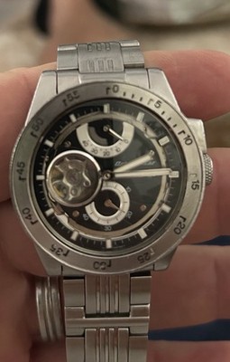 Orient Star Automatic Open Heart Black/Silver Dial Stainless Steel Bracelet