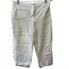Chicos White Capri Pants Pull On Stretch Slim Fit Cropped Women Classic