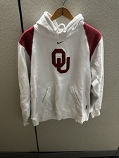 Vintage Nike Center Swoosh University Of Oklahoma Sooners Hoodie Size L White