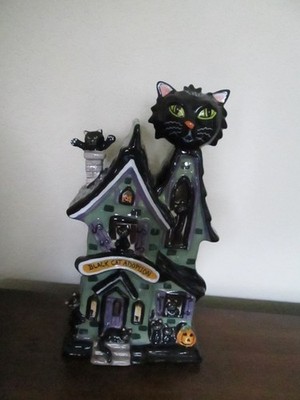 Blue Sky Clayworks Halloween Black Cat Adoption Tealight Candle Holder 2025 NEW