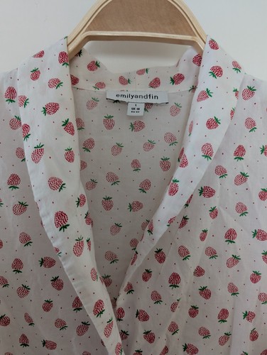 Camicetta Emily & Fin Evie mini top fragola taglia 12 camicia manica grande svolazzante - Foto 6 di 9