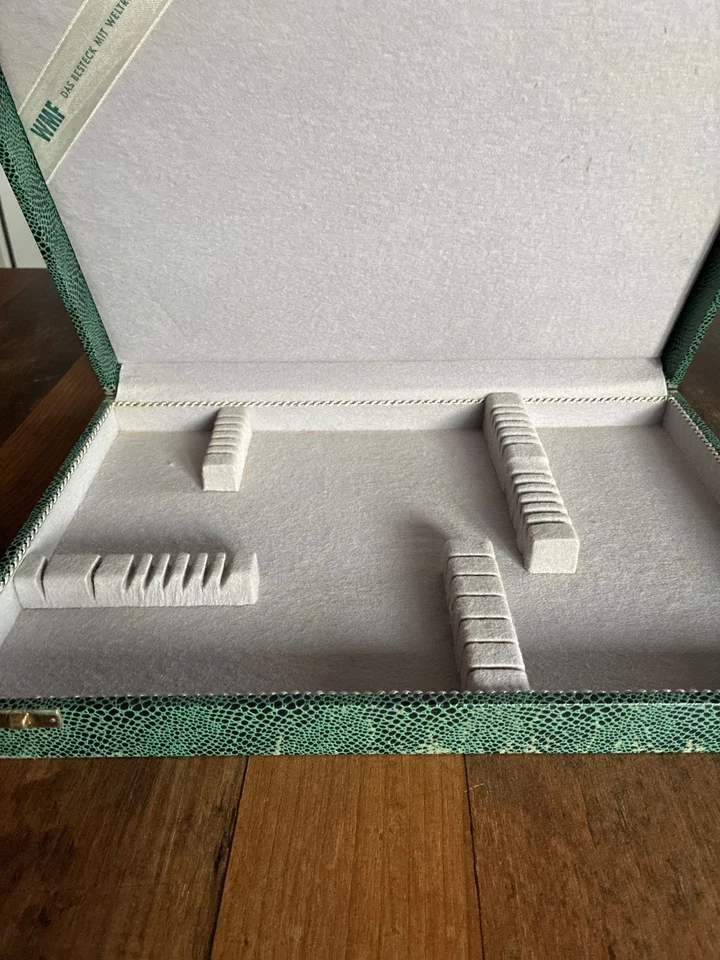 Alter WMF leerer Besteckkasten Besteckkoffer  38 x 26x 6 cm grün - Bild 2 von 4
