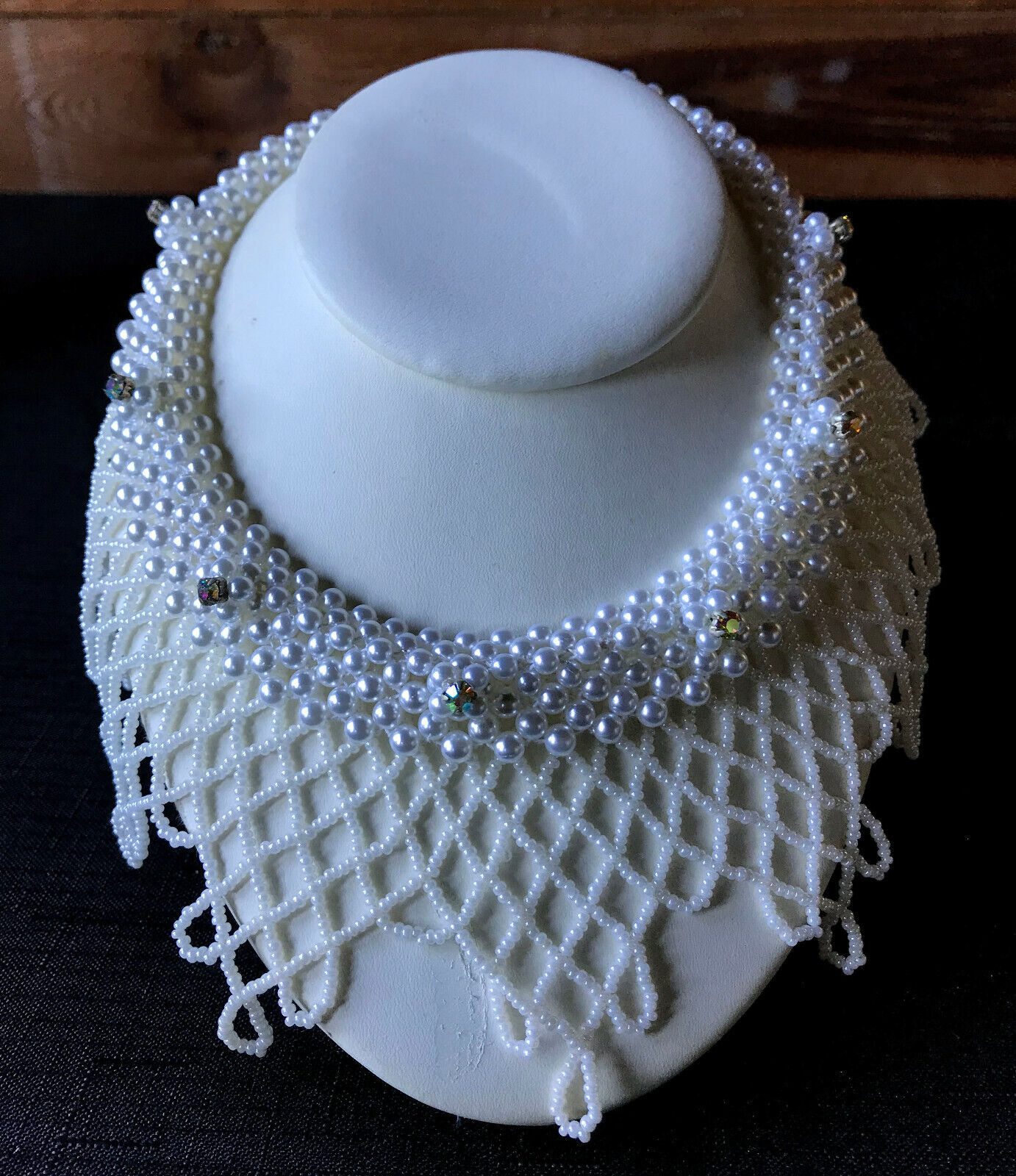 Vintage Ruth Bader Ginsburg White Hand Beaded Col… - image 4
