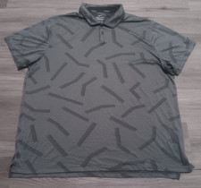 Nike Golf Men's Gray Dri-Fit Jacquard Vapor Golf Polo Geometric Shirt Size 2XL