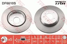 2er Pack - Bremsscheibe DF6610S TRW für BMW