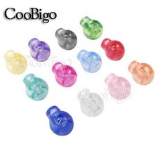 Ball Cord Lock Stoppers Toggle Clip Transparent Clear Frost Shoe Lace Locks