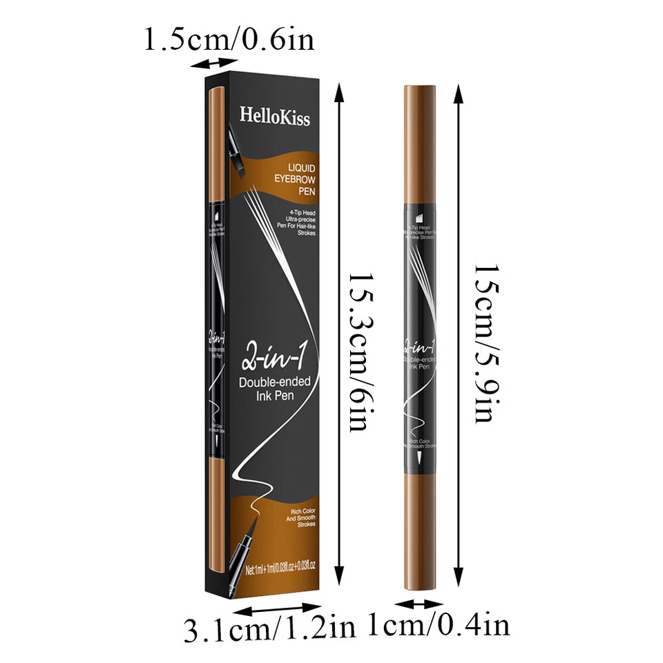 3D Microblading Tattoo Eyebrow Ink Pen LongLasting Waterproof 4Fork Pencil Brow< - Image 3 of 4