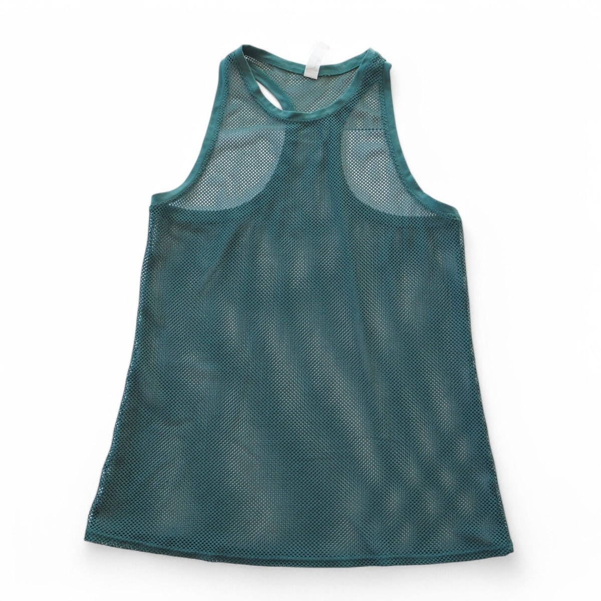 Spalding Vintage 90s Y2K Mesh Fishnet Tank Top Green Women