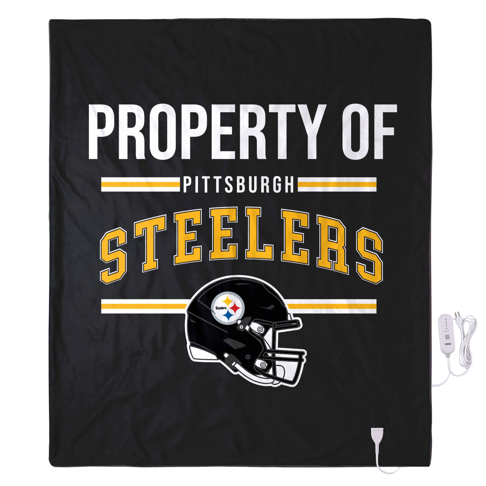 Эксклюзивное одеяло FOCO NFL Pittsburgh Steelers с подогревом, 50x60
