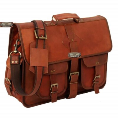 Men's Leather Satchel Messenger Man Handbag Laptop Briefcase Bag