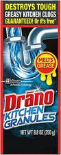 Drano Kitchen Granules Clog Remover, Destroy Tough Clogs, 8.8 Oz
