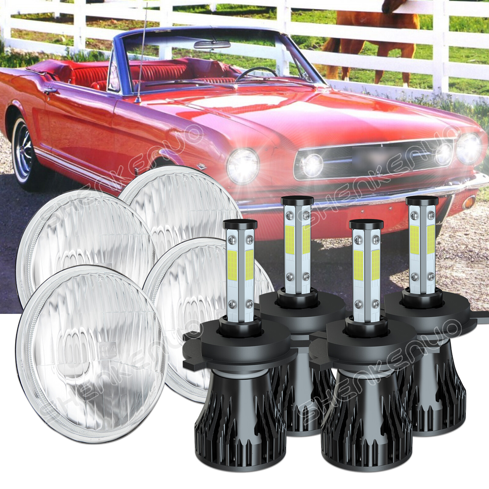 5.75-Inch LED Headlight Kit for 1969 Ford Bronco 5-3/4-Inch Upgrade