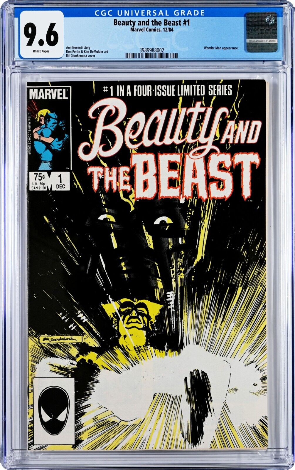 Beauty and the Beast #1 CGC 9.6 (Dec 1984, Marvel) Beast & Dazzler, Wonder Man
