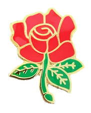 Labour Political Party Red Rose Enamel Lapel Pin Badge T750