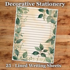 Eucalyptus Designs - 25 Sheets Decorative Paper Letter Writing Stationery #25