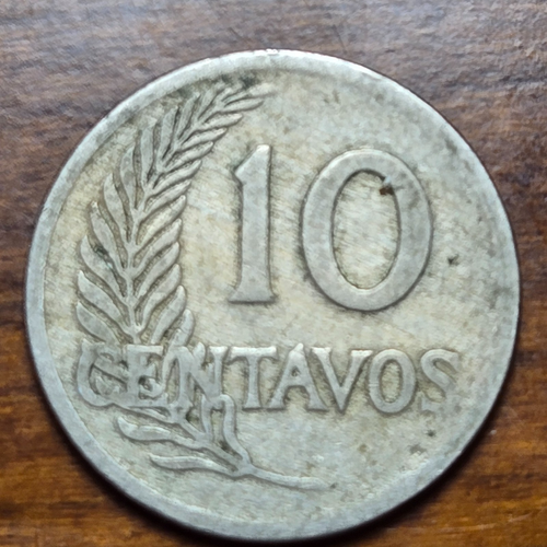 1918 Peru 20 Centavos Copper-Nickel Coin WP171 - Picture 2 of 2