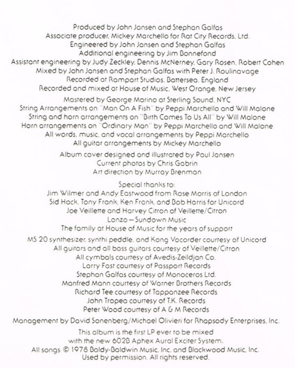 Good Rats Birth Comes To Us All Passport Records PB 9830 LP