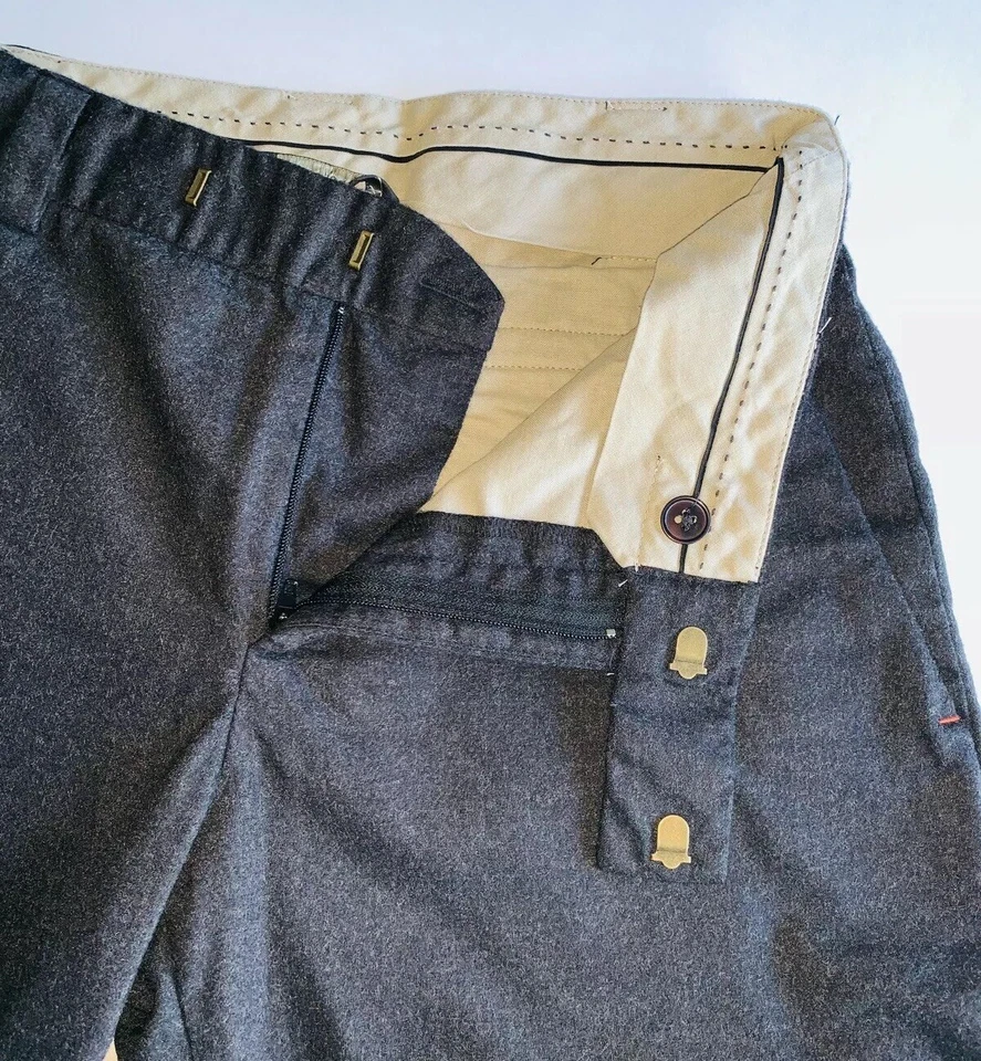 Auténticos Pantalones Cortos Para Mujer Rozae Nichols Gris Antracita Lana/Cachemira Elegante-Talla:4 Foto 2 de 4