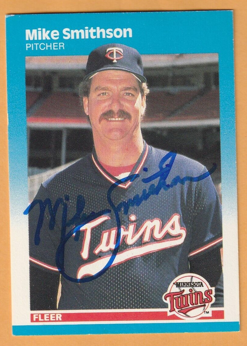 MIke Smithson Minnesota Twins AUTO Signed 1987 Fleer Tennessee Volunteers 6I