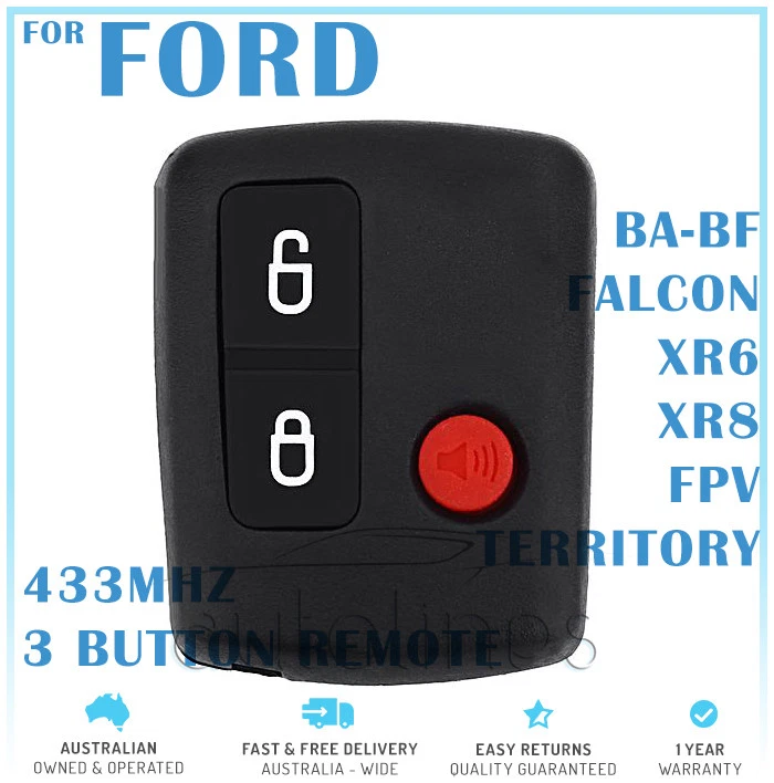 2x Ford 3 Button Remote Shell Case Falcon BA BF Ute Territory Xr6 FPV