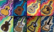 ADULT Handmade Tie Dye shirt GUITAR - ACOUSTIC / ELECTRIC: GIBSON, LES PAUL, ETC