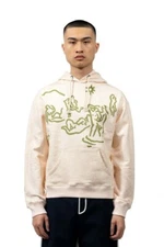 Carne Bollente Beige & Green Funday Afternoon Hoodie Size XS Unisex NWT 