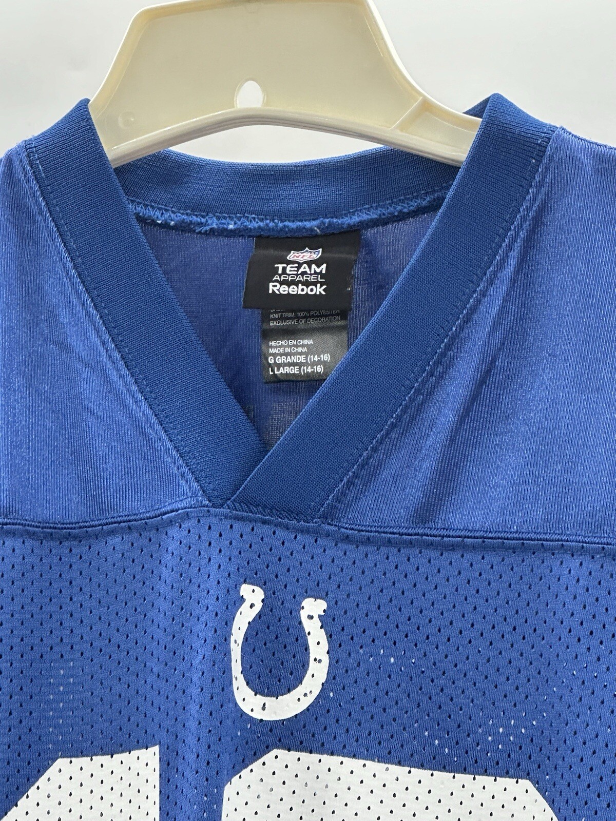 Peyton Manning Colts Blue Jersey Reebok NFL Equipment Size Youth Large thumbnail 4