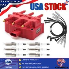 Ignition Coil & Iridium Spark Plugs & Wires Kit For 2007-2011 Jeep Wrangler 3.8L