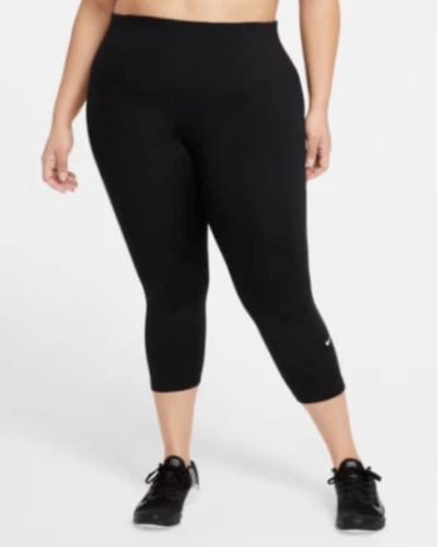 NEW NIKE One Plus Size Cropped Leggings DD0344-010 Black 1X, MSRP: $50