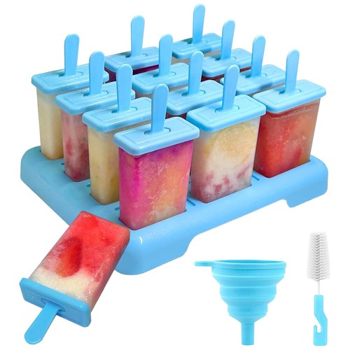 Eisform Eis am Stiel Formen Eisförmchen Wassereis Förmchen BPA-frei Falttrichter - Bild 12 von 14