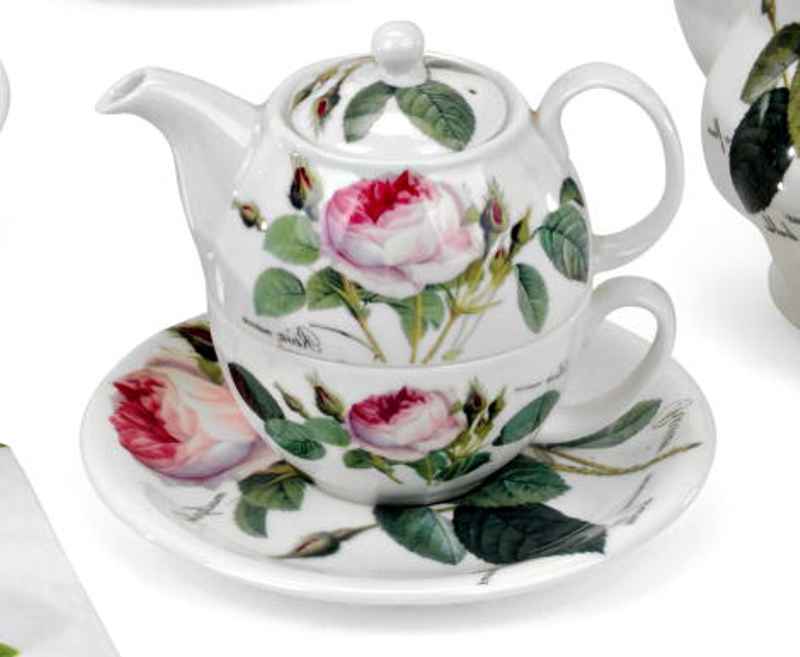 Juego de té para uno rosas redoute porcelana porcelana de hueso Roy Kirkham
